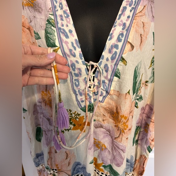 Z&L floral bathing suit coverup or dress with tassels - Picture 12 of 12